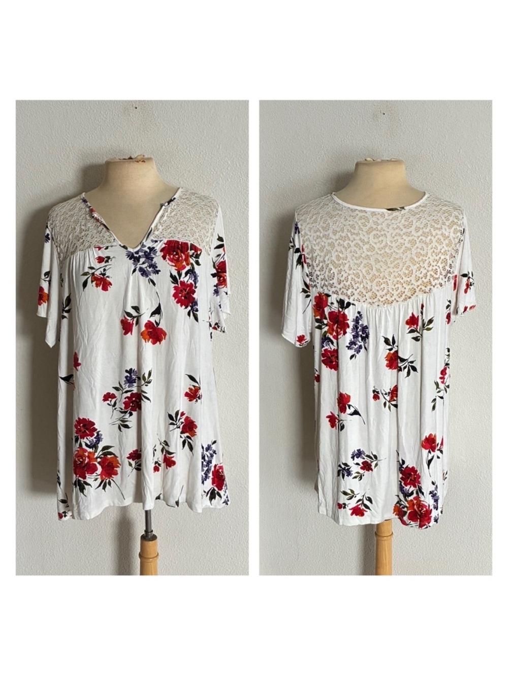 Torrid white floral top